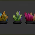 Colorful Crystal Cluster Decorative Scene Components With Blue Orange Purple Green Pink Crystals
