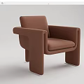 Brown Fabric Leisure Chair With Modern Sleek Design And Wide Armrests