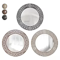 Decorative Round Mirrors With Intricate Patterned Frames For Home Wall Decoration 3d model