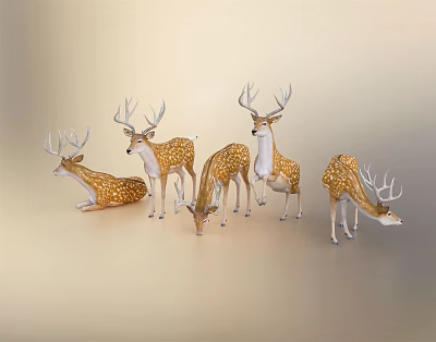 Modern Deer Sika Deer 3d model