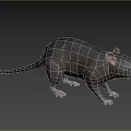 Realistic Gray Rat With Long Tail And Brown Spots On Fur