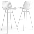 Modern Bar Stools Orange And Gray With Pleated Backrest And Metallic Legs Contemporary Design