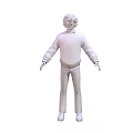 Game and Movie Character 3D Model in Gray Sweater Brown Pants and Black Shoes