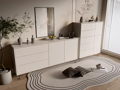 Modern Cream Style Cabinet Whole Cabinet Sideboard Cabinet Balcony Cabinet Storage Cabinet Entrance Cabinet 3d model