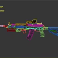 Tactical Black Rifle With Scope Magazine Tactical Rail And Adjustable Stock