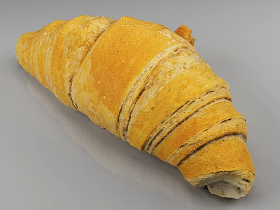 Freshly Baked Croissant With Golden Flaky Layers And Crispy Texture 3d model