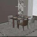 Modern Dining Table Set Interior With Glass Top Mixed Color Chairs And Pendant Light
