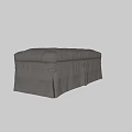 Thomasville Upholstered Gray Sofa Bench With Tufted Design And Soft Cushion