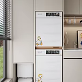 Modern Home Balcony Design With Storage Cabinets Washing Machine And Green Plants