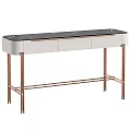 Elegant Modern Luxury Console Table With Marble Top And Brass Metal Legs