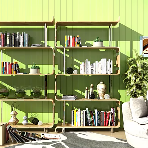 Modern Bookshelf Sofa 3d model