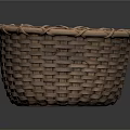 Handwoven Brown Storage Basket With Natural Woven Edges And Round Shape