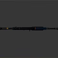 Modern Tactical Assault Rifle With Blue Gold Accents And Textured Surface