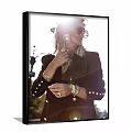 Stylish Blonde Woman In Dark Blazer With Gold Buttons Sunglasses And Accessories Under Sunlight Flare
