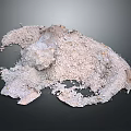Natural Landscape Featuring Weathered Gray White Rock Formation With Rough Granular Texture On Black Background
