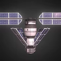 Satellite Featuring Extended Solar Panels And Central Module In Space Orbit