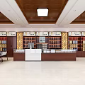 Modern Liquor Store Interior With Shelves Displaying Alcohol Bottles And Service Counter
