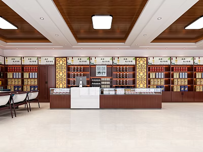 Modern Liquor Store Interior With Shelves Displaying Alcohol Bottles And Service Counter 3d model