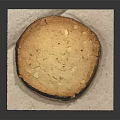 Delicious Round Homemade Biscuit With Nut Pieces On White Square Base 3d model