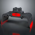 Industrial Black Multi Claw Mechanical Equipment With Red Illuminated Gripping Parts