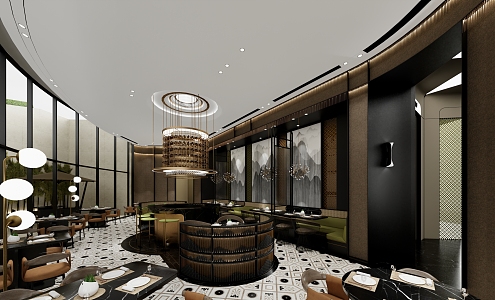 Modern Chinese Restaurant 3d model