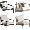 Modern Leisure Accent Chairs With Wooden Frames And Soft Cushions In Neutral Tones