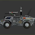 Armored Military Vehicle Featuring Weapon System Sensor Camera Antennas And Camouflage Design