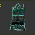 Vintage Wooden Teal Orange Decorative Ornament Set with Crown Shaped Top and Distressed Texture