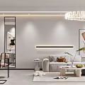 Modern Living Dining Room Interior With Beige Sofa Coffee Table Dining Chairs And Wall Art