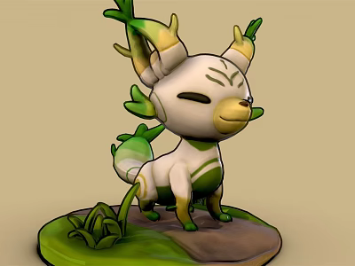 Modern Cartoon Character Cute Creature Fennel 3d model