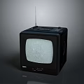 Vintage Black Sharp Computer CRT Monitor With Snow Screen