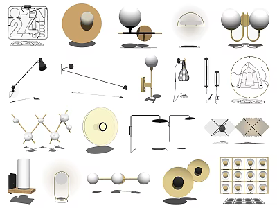 Modern Wall Lamp Designs With Various Shapes And Stylish Home Decor Elements 3d model