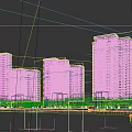 Modern High Rise Residential Buildings With Lawn And Children's Playground For Residents