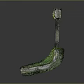 Lush Green Vegetated Long Structure With Curved Design And Stone Base