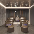 Cozy Home Theater Room Interior with Large Projection Screen Leather Recliners and Starry Ceiling Lights