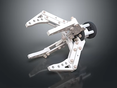 Industrial Robotic Claw With Metal Jointed Arms And Adjustable Gripping Components 3d model