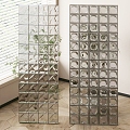 Modern partition glass brick glass brick partition 3d model