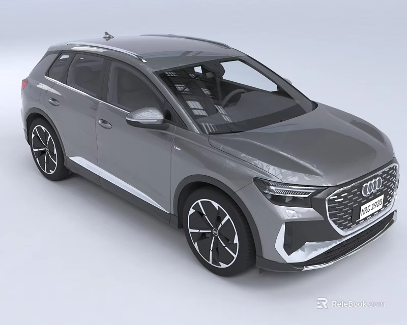 Gray Audi SUV With Modern Sleek Exterior LED Headlights And Alloy Wheels Design 3d model 