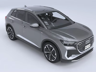 Gray Audi SUV With Modern Sleek Exterior LED Headlights And Alloy Wheels Design 3d model