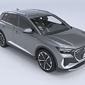 Gray Audi SUV With Modern Sleek Exterior LED Headlights And Alloy Wheels Design
