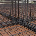 Reinforced Steel Bar Structure With Steel Mesh For Building Construction Foundation