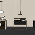 Elegant Modern Bedside Table With Metal Frame Drawers Books And Photo Frames