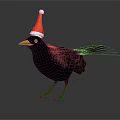 Black Bird As Flying Animal Wearing Red Santa Hat In Festive Look