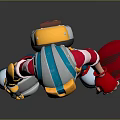Teen Character In Colorful Helmet Red White Jacket With Blue Device And Red Skateboard