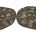 Natural Stone and Wood Round Surfaces with Rustic Rough Texture Design 3d model
