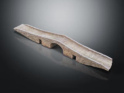 Stone Arch Bridge Structure With Textured Surface Multiple Arches And Smooth Reflection 3d model