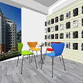 Digital Store Interior With Electronics Display Shelves Colorful Chairs Modern Lighting Open Layout