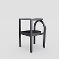 Black Wooden Modern Leisure Chair With Curved Armrest And Sleek Lines