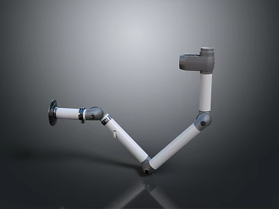 Flexible Mechanical Arm With Articulated Joints And White Gray Design 3d model