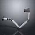 Flexible Mechanical Arm With Articulated Joints And White Gray Design 3d model
